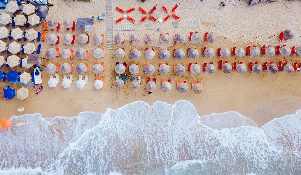 aerial view of a beach in preveza